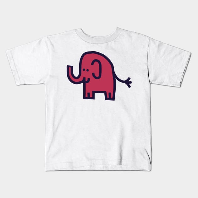 Cute Elephant Viva Magenta Color of the Year 2023 Kids T-Shirt by ellenhenryart